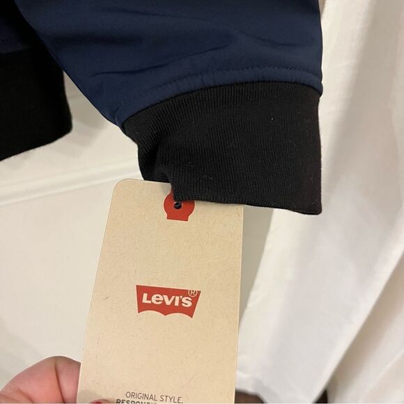 Men’s Levi Strauss Soft Shell Sherpa Lined Hooded Jacket, Navy, XXL, NWT - Picture 7 of 9